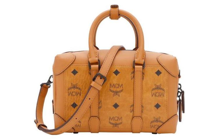 

MCM Мягкая сумка-клатч из холста с покрытием Berlin Visetos, наплечная сумка, сумка через плечо, кроссбоди, маленькая, унисекс, коричневая/коньячная