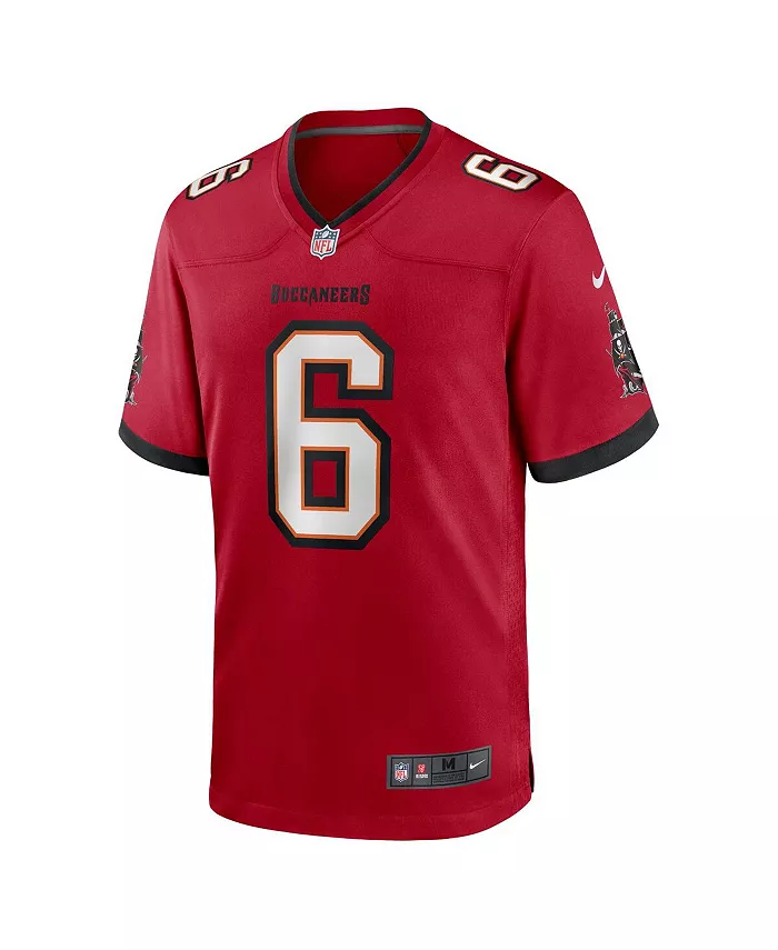 Мужская игровая футболка Baker Mayfield команды Tampa Bay Buccaneers (красная) Nike — фото 3