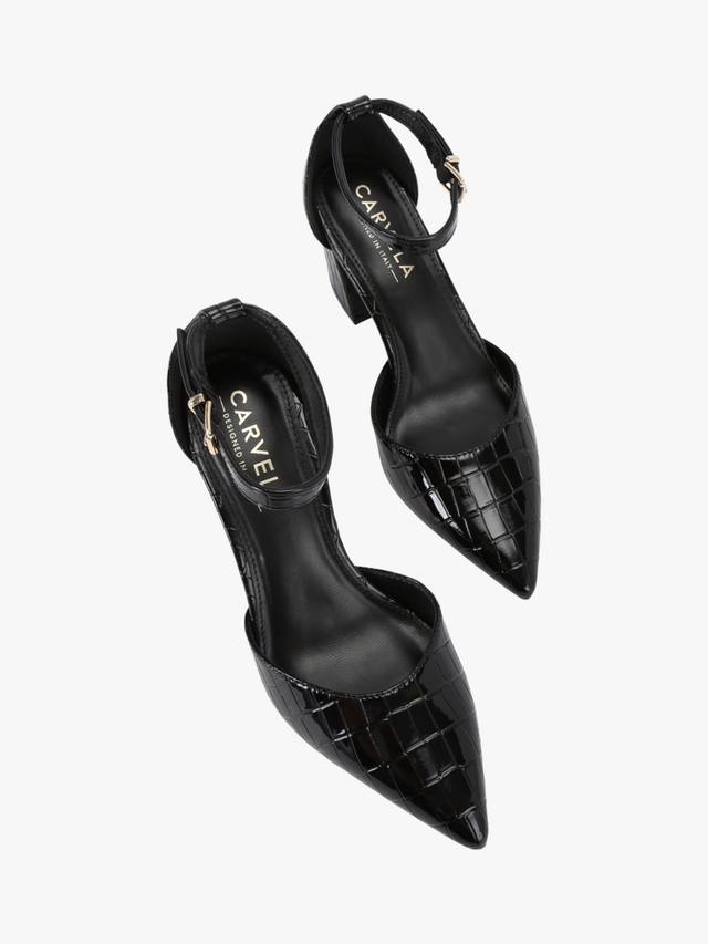 Элегантные туфли с эффектом крокодиловой кожи Carvela, Black — фото 3