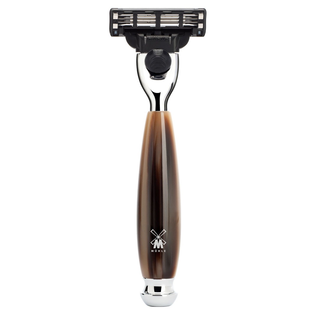 

Крем для бритья vivo 3-klingen-rasierer, gillette mach3 Muehle, griffmaterial edelharz hornbraun