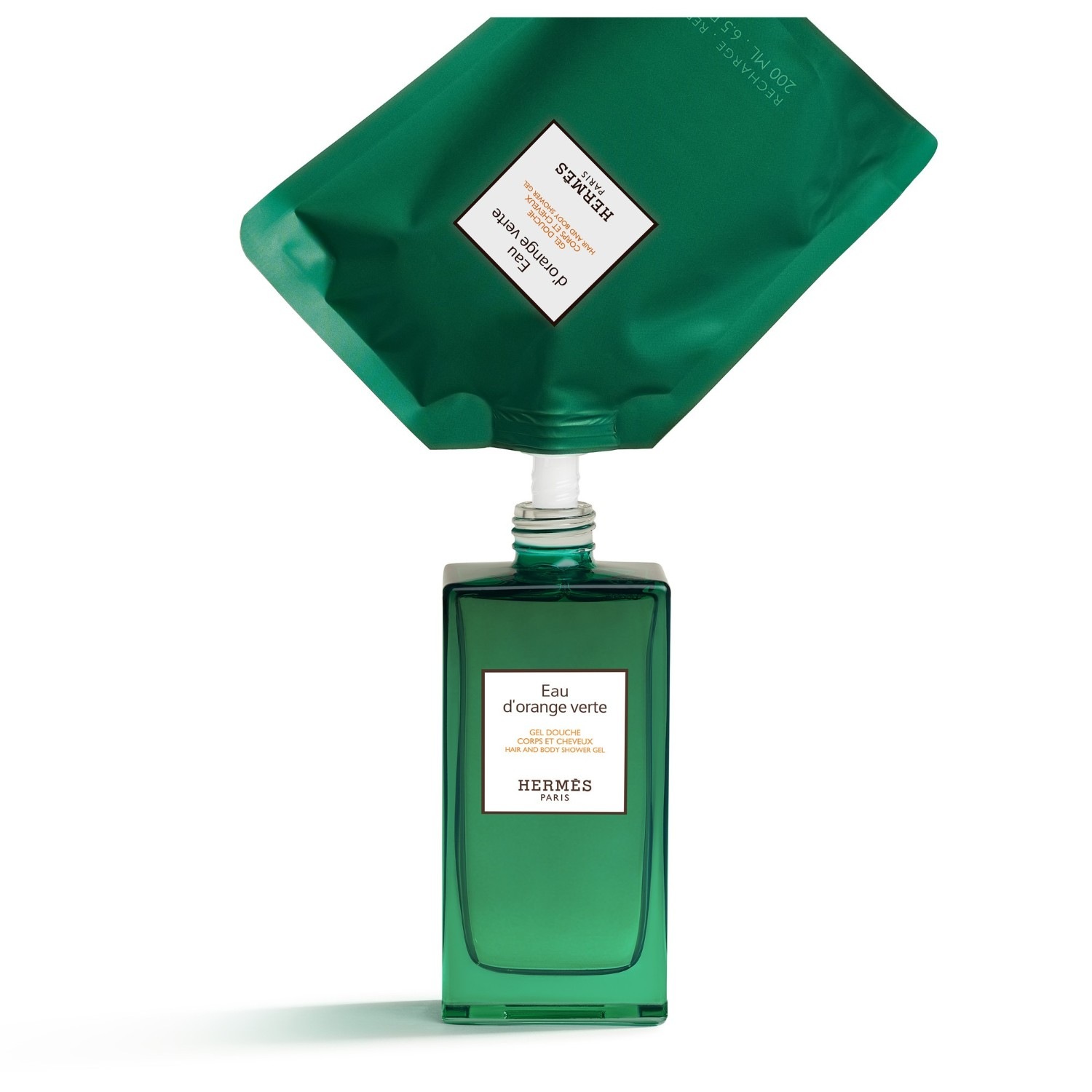 Гель для душа eau d'orange verte nachfüllset für körper und haar Hermes, объем 200 мл — фото 3