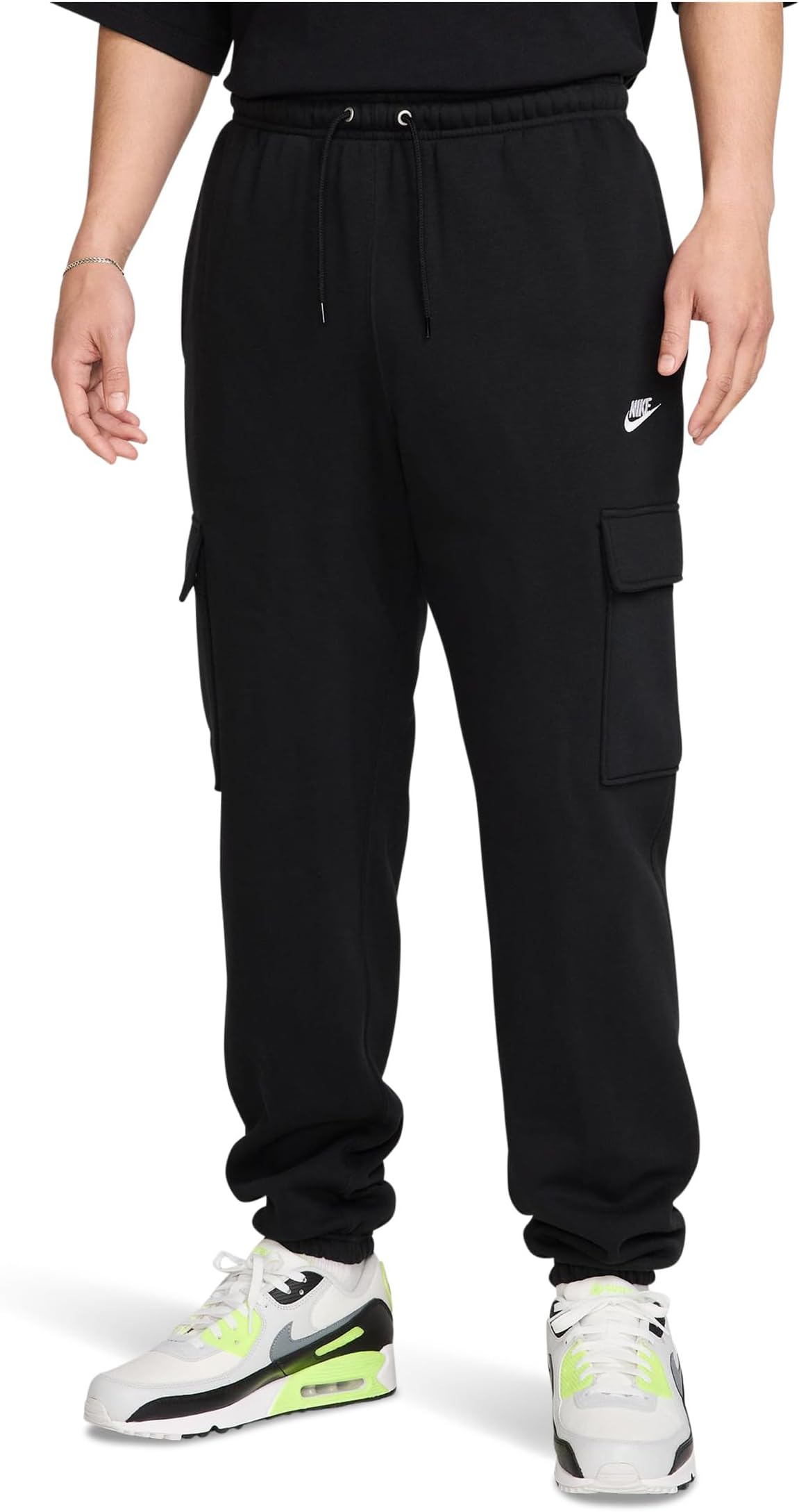 

Мужские флисовые брюки-карго Club Nike, Black/Black/White