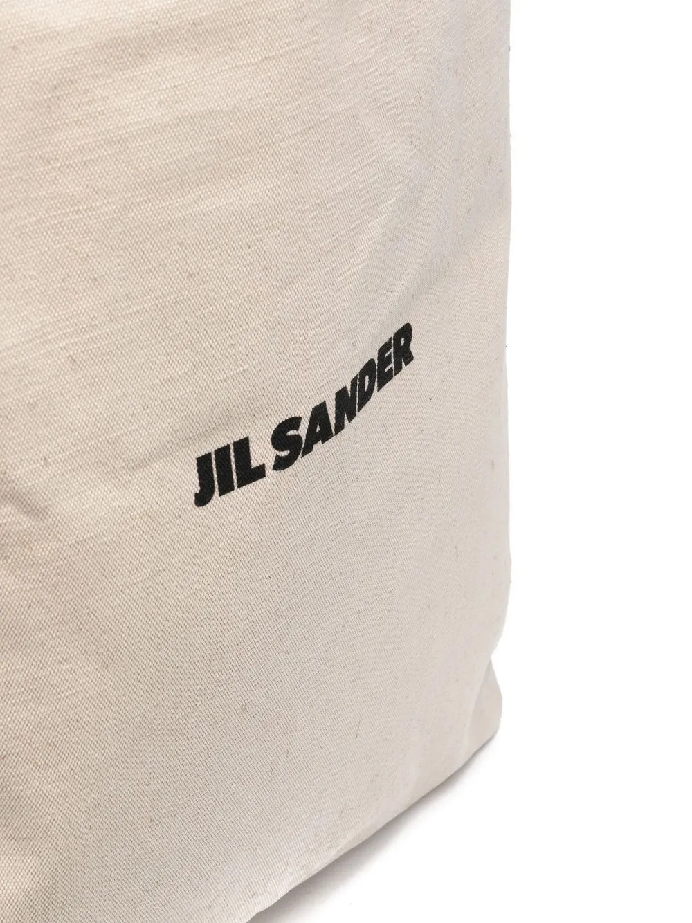 Льняная сумка-тоут с логотипом JIL SANDER, нейтральный — фото 4