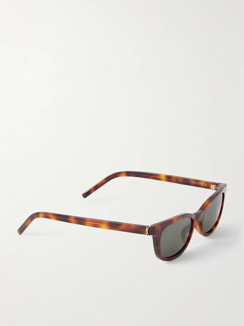 Солнцезащитные очки-кошечки из ацетата черепаховой расцветки Saint Laurent Eyewear, коричневый — фото 3