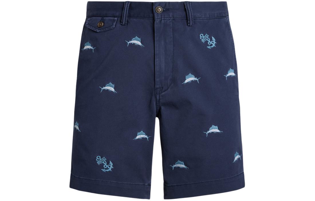 Шорты чинос с вышивкой Polo Ralph Lauren, темно-синий — фото 3