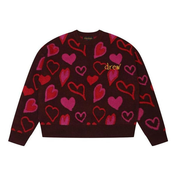 

Свитер scribble hearts sweater 'burgundy' Drew House, бургундия