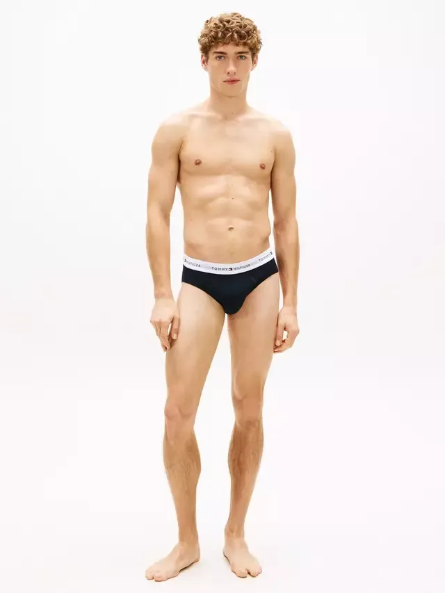 Трусы Tommy Hilfiger из эластичного хлопка с поясом, комплект из 3 штук, черные/разноцветные Tommy Hilfiger — фото 4