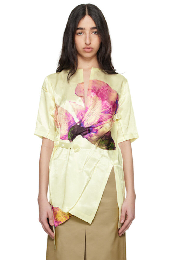 

Желтая отутюженная блузка Flora ISSEY MIYAKE