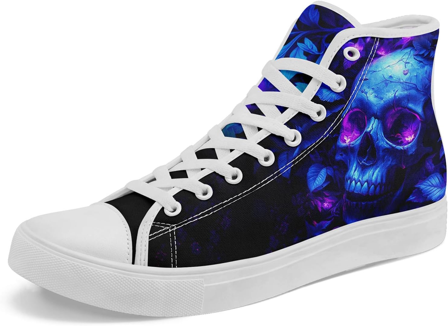 

Модные готические кроссовки на высокой подошве с черепом для мужчин и женщин, легкие, повседневные, удобные, дышащие, летние стильные плоские кеды Awsole, белый/черный/фиолетовый