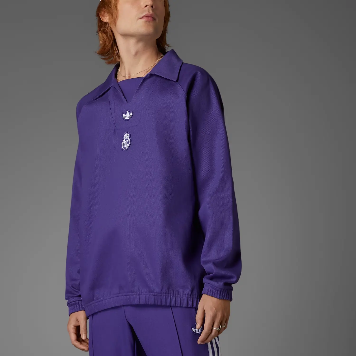 Толстовка Adidas Real Madrid Terrace Icons Drill Adidas Originals, фиолетовый — фото 3