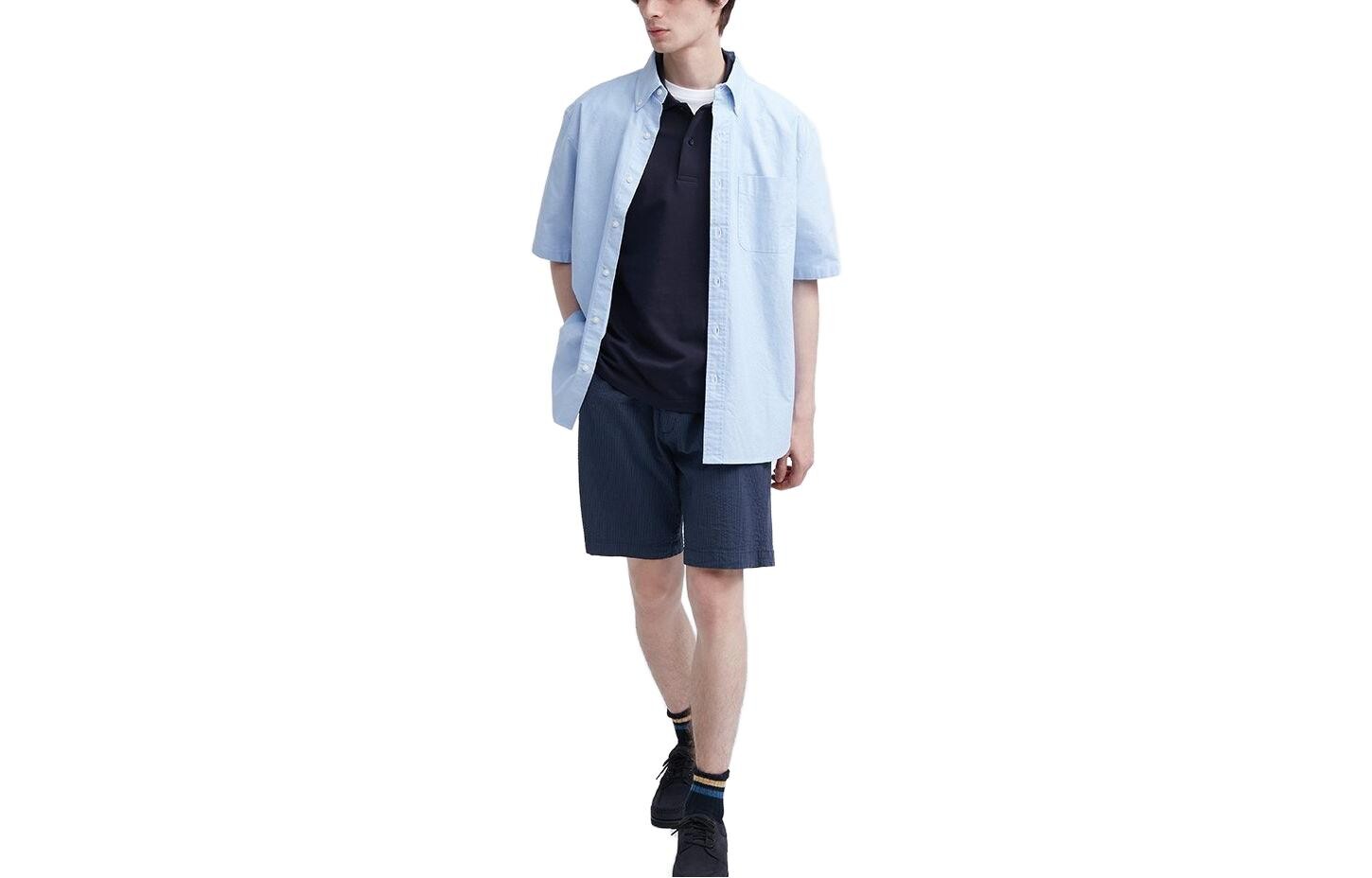 

Повседневные шорты унисекс темно-синие Uniqlo, темно-синий