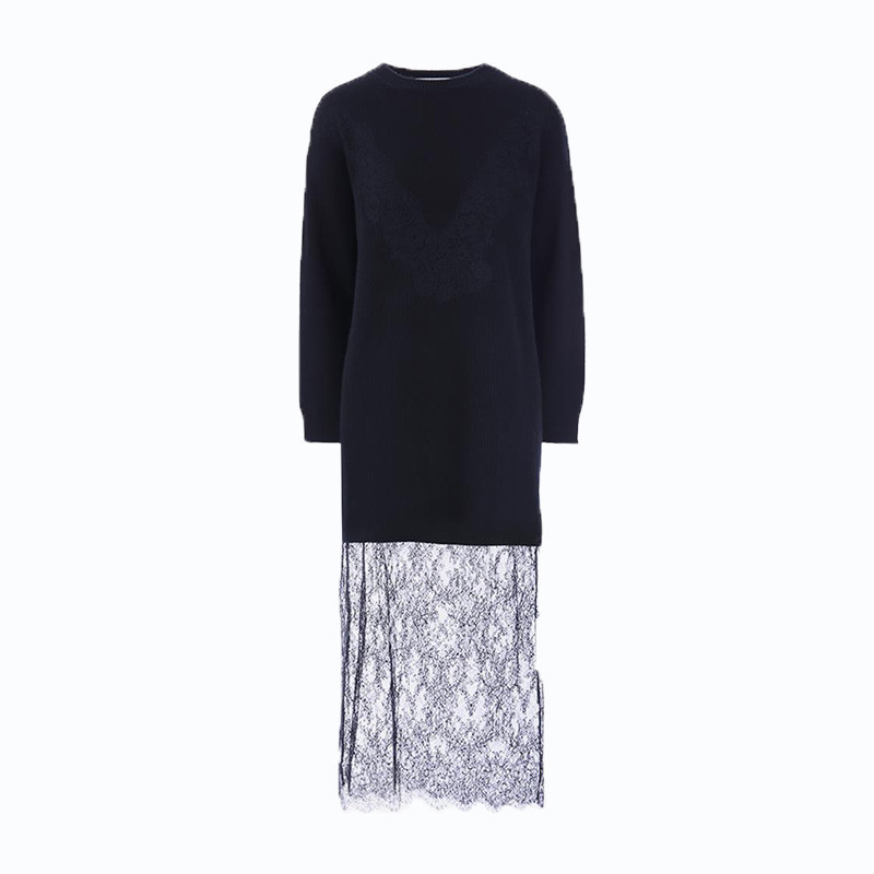 

Женское платье с длинными рукавами Valentino, черный