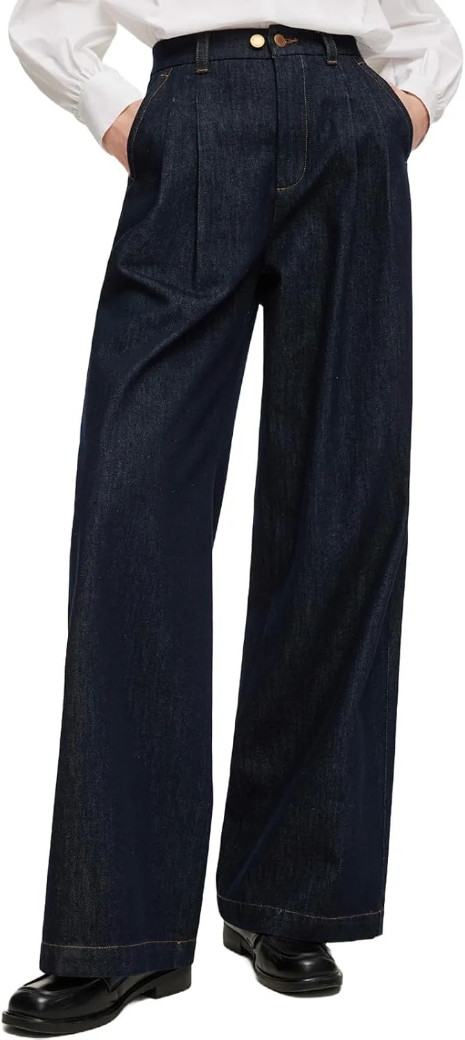 

GOELIA женские джинсы с высокой талией и широкими штанинами