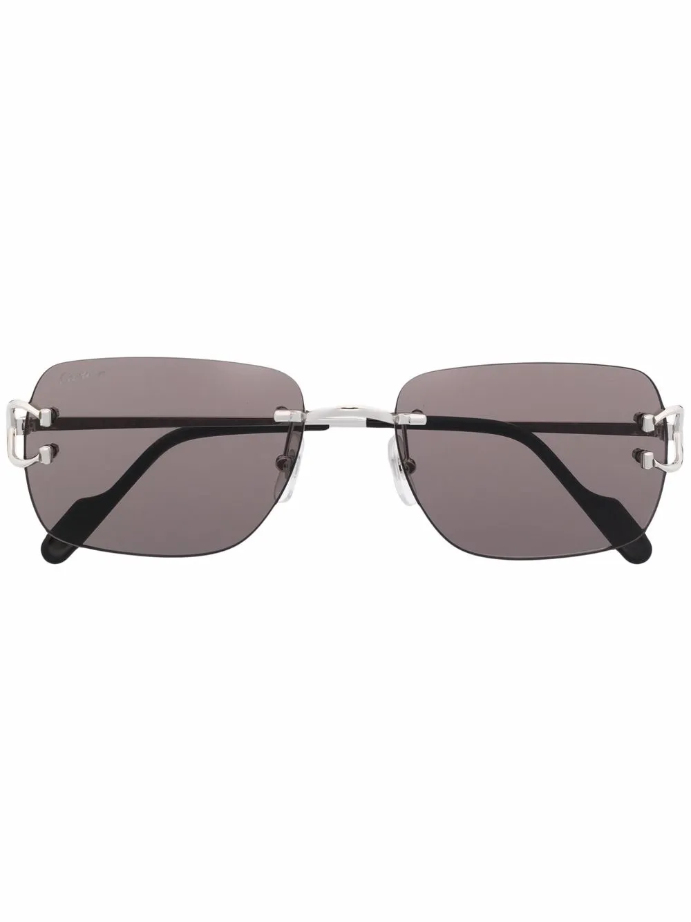 

Солнцезащитные очки в квадратной оправе Cartier Eyewear, серебряный