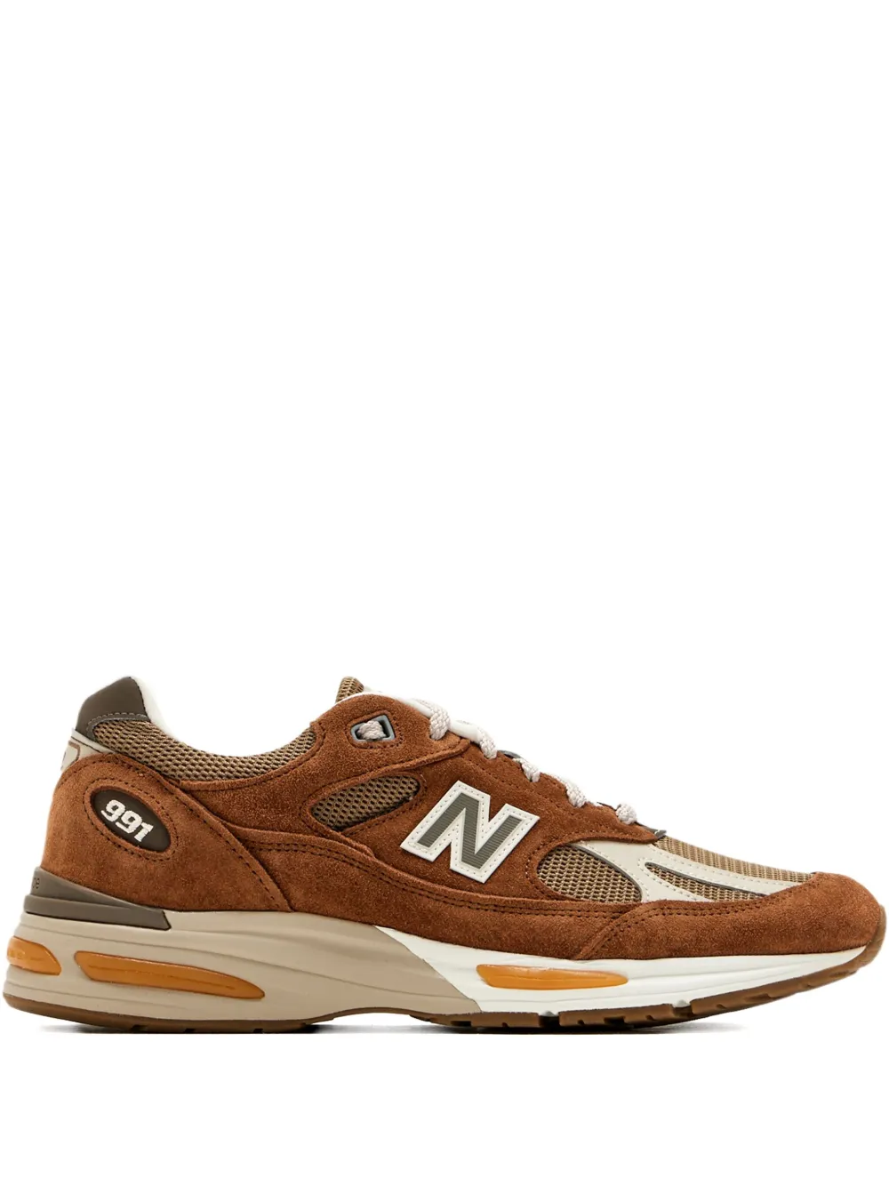 

Замшевые кроссовки 991v2, произведенные в Великобритании NEW BALANCE, коричневый