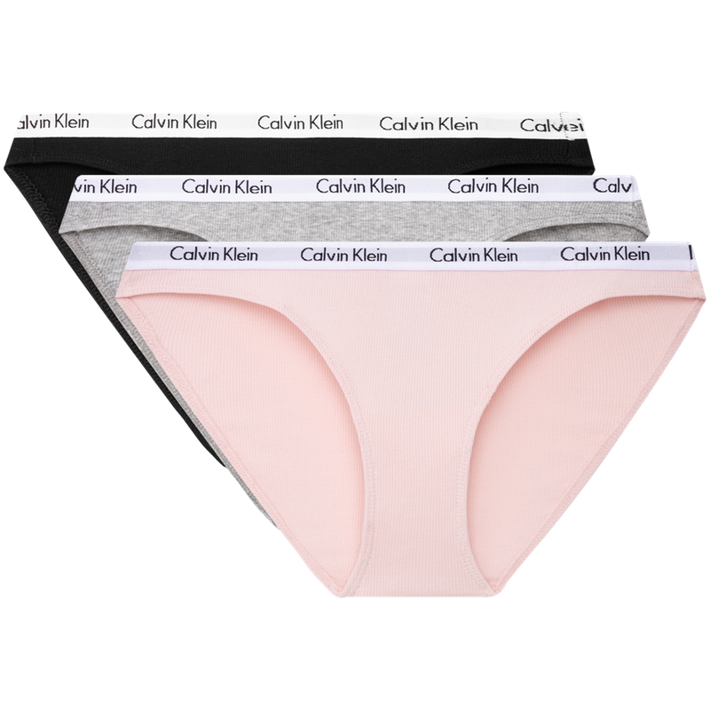 

CALVIN KLEIN Трусы женские 3 шт, D4H-Космический черный/Кокосовый серый/Медово-розовый