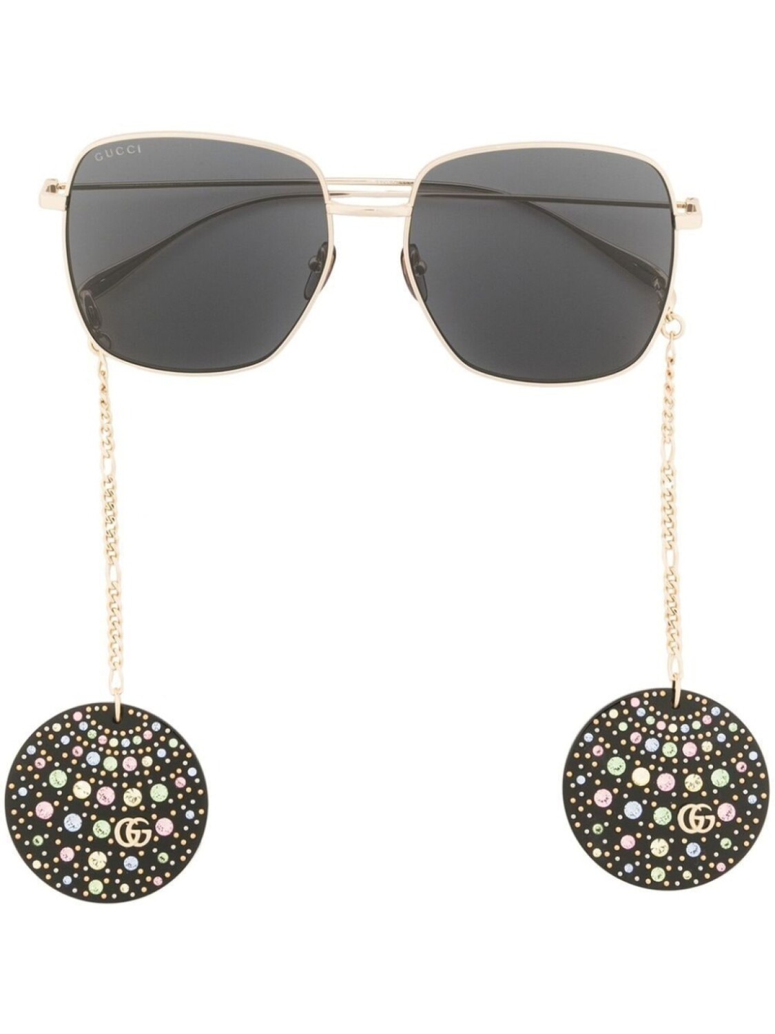

Gucci Eyewear солнцезащитные очки в квадратной оправе, золотистый
