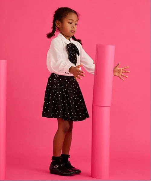 Детская блузка в горошек Kate Spade New York Kids с бантом белая — фото 2