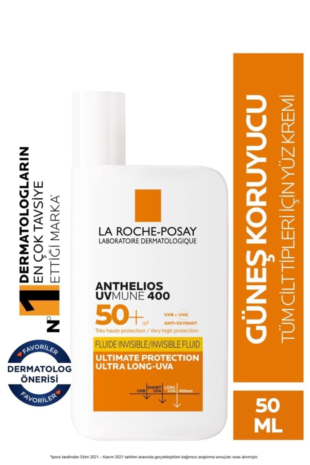 

La Roche-Posay Anthelios UVmune 400 Fluid Spf 50+ 50 мл Солнцезащитный крем с защитой от УФА LA ROCHE POSAY