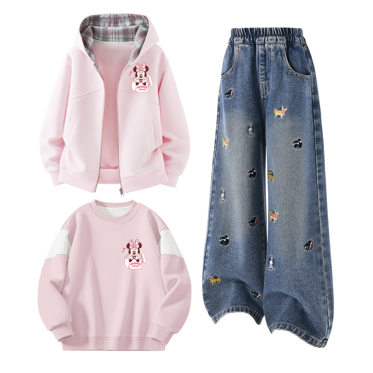 

Детская повседневная спортивная одежда Moderate Disney, di gift k cherry blossom розовый+solid color denim синий+di gift k cherry blossom розовый