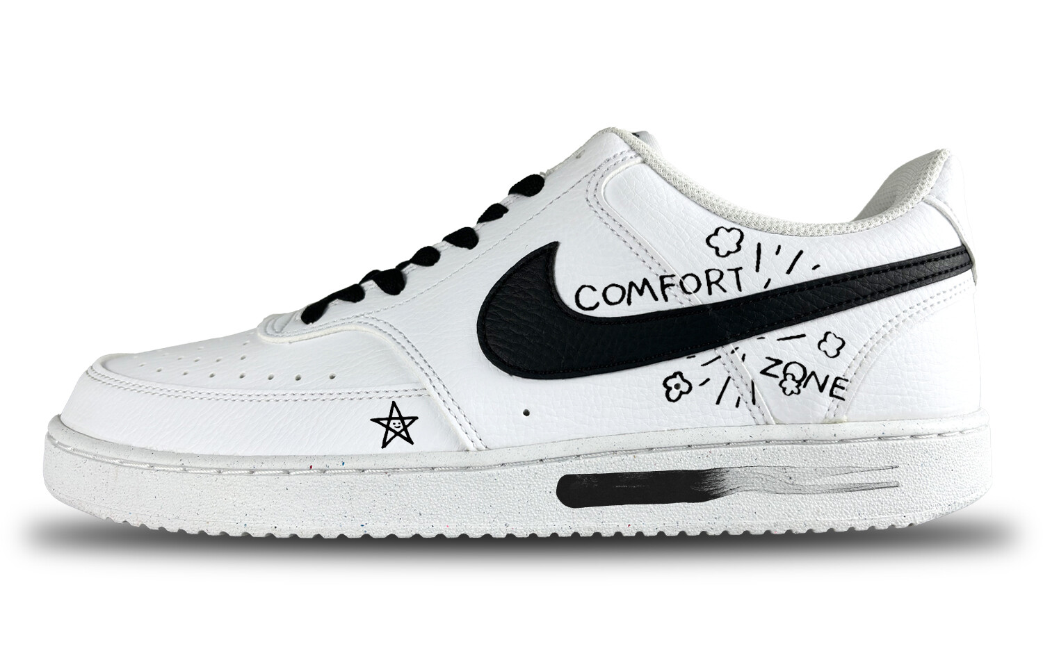 

Кроссовки для скейтбординга Court Vision 1 мужские низкие черный/белый Nike