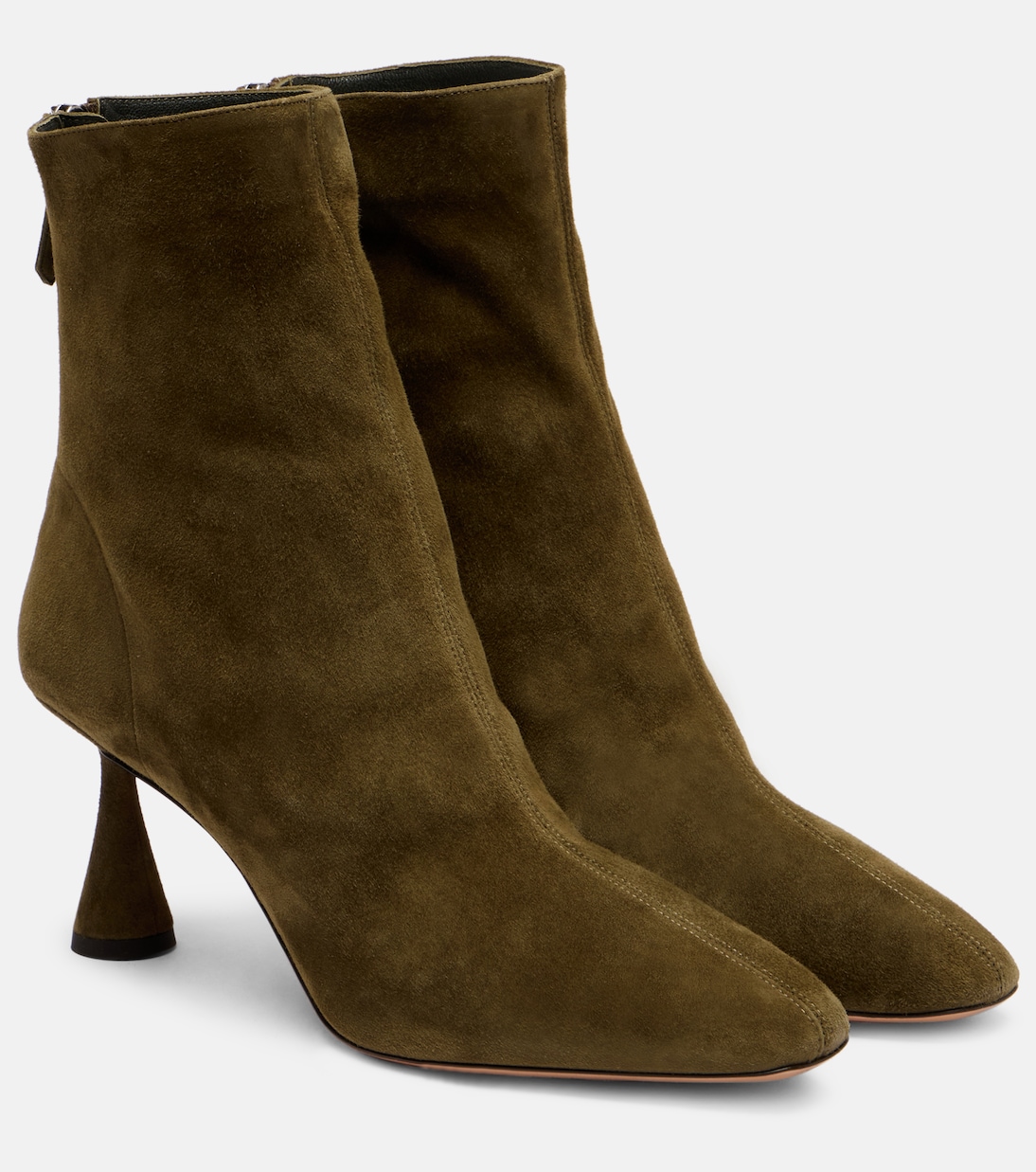 Ботинки Amore 75 до щиколотки из замши Aquazzura, Moss Green