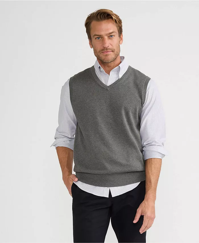 

Большой и высокий жилет из тонкой хлопковой ткани Lands' End, черный