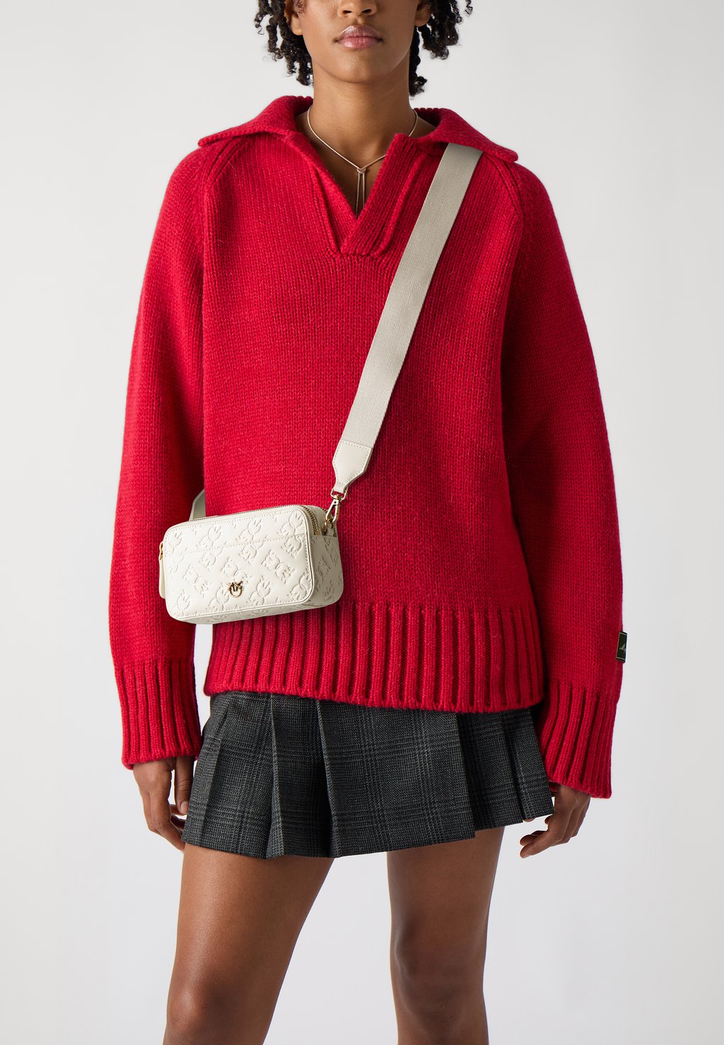 

Сумка через плечо CAMERA BAG MINI NASTRO LOGO - Across body bag Pinko, белый