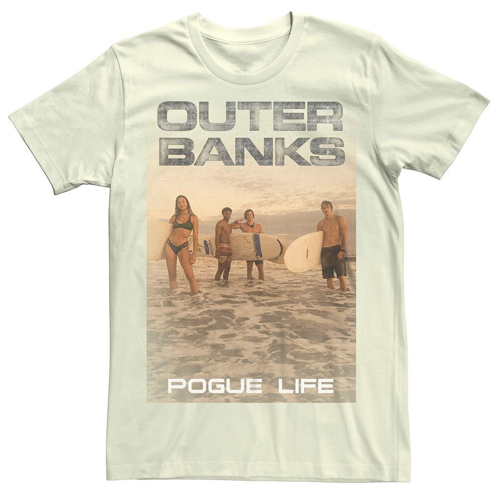 

Мужская пляжная футболка с рисунком Outer Banks "Pogue Life" Licensed Character, цвет Natural