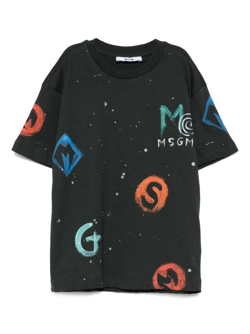 

Футболка с графическим принтом логотипа MSGM Kids, черный