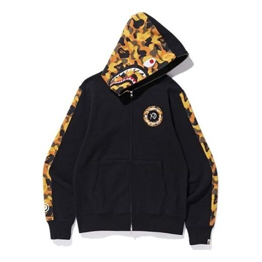 

Толстовка x xo shark camo full zip hoodie 'black yellow' A Bathing Ape, черный
