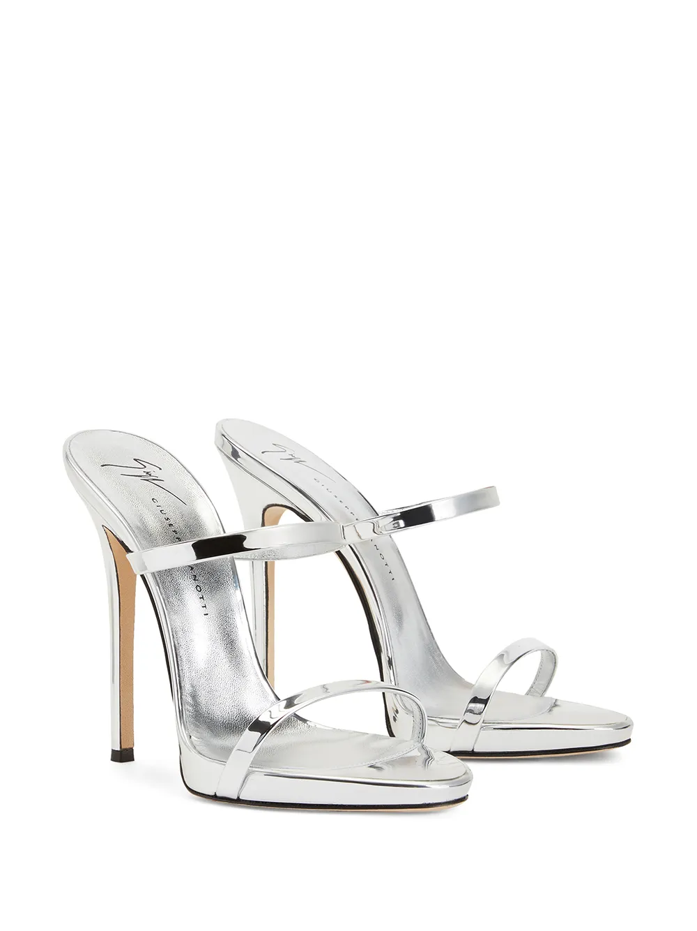 Босоножки Darsey с эффектом металлик Giuseppe Zanotti, серебяный — фото 2