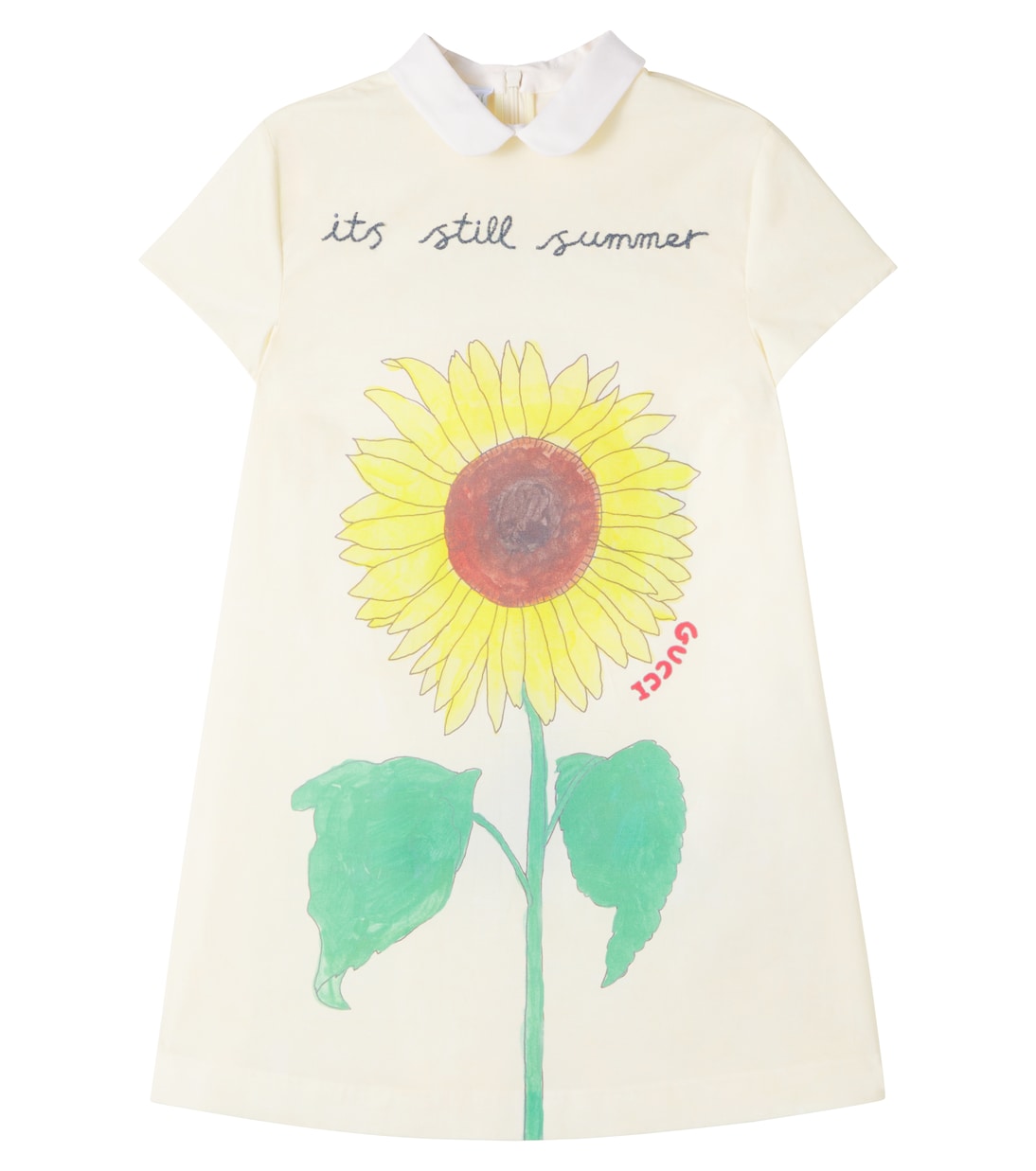 

Печатное хлопковое платье Gucci Kids, White/ Mc