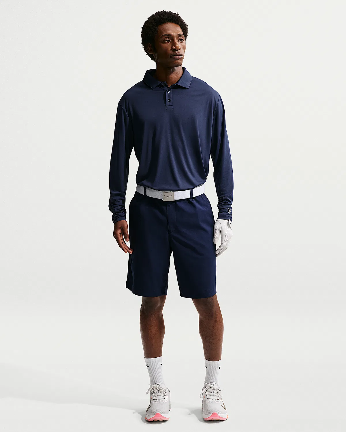 Мужское длинное поло Nike Par Dri-FIT с логотипом, College Navy/College Navy — фото 4
