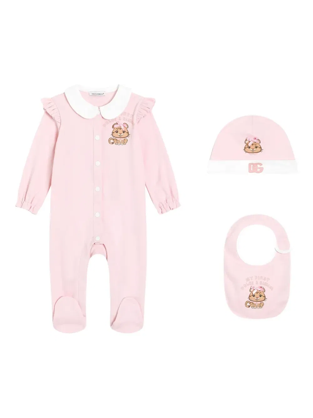 Комплект из трех вещей с оборками Dolce & Gabbana Kids, розовый