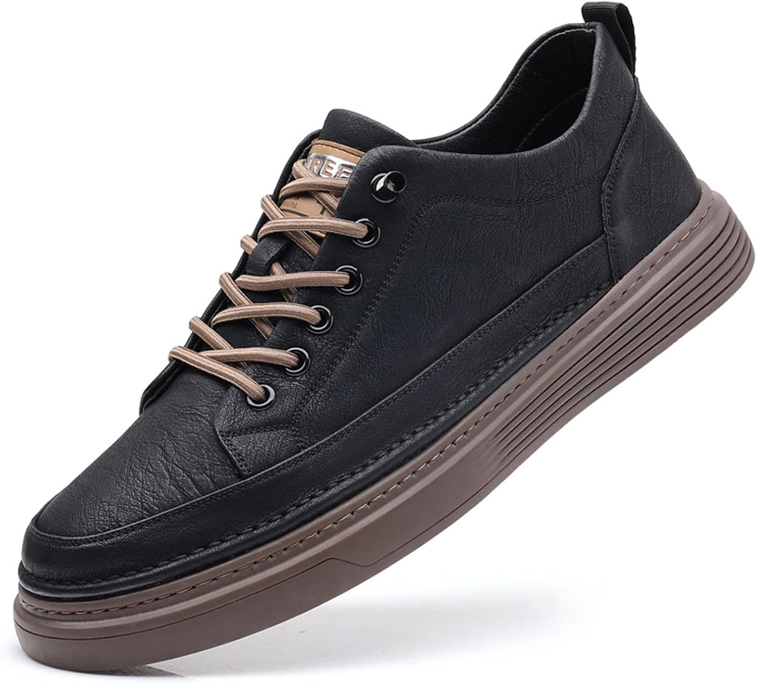 

Мужские кожаные деловые кроссовки низкого типа, ретро-мода, дышащая мягкая подошва, повседневная стильная обувь Оксфорд Vannida, черный