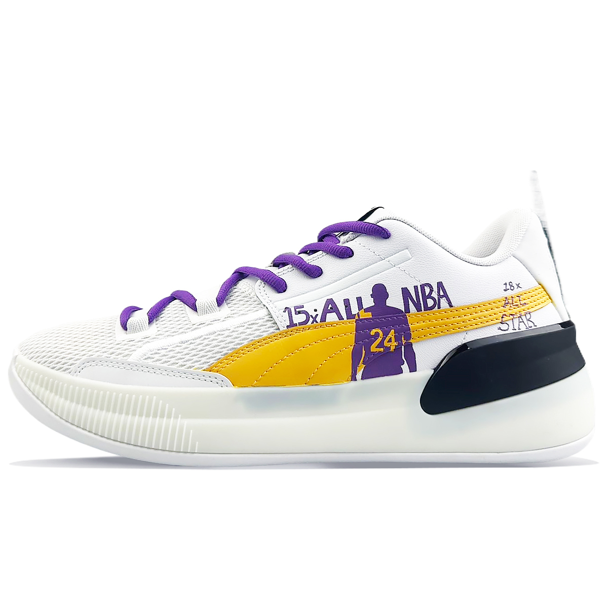

PUMA Кроссовки баскетбольные Clyde Hardwood нескользящие облегченные мужские низкие розово-белые, цвет White