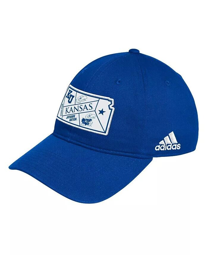 

Мужская регулируемая кепка с напуском Royal Kansas Jayhawks State Adidas, синий