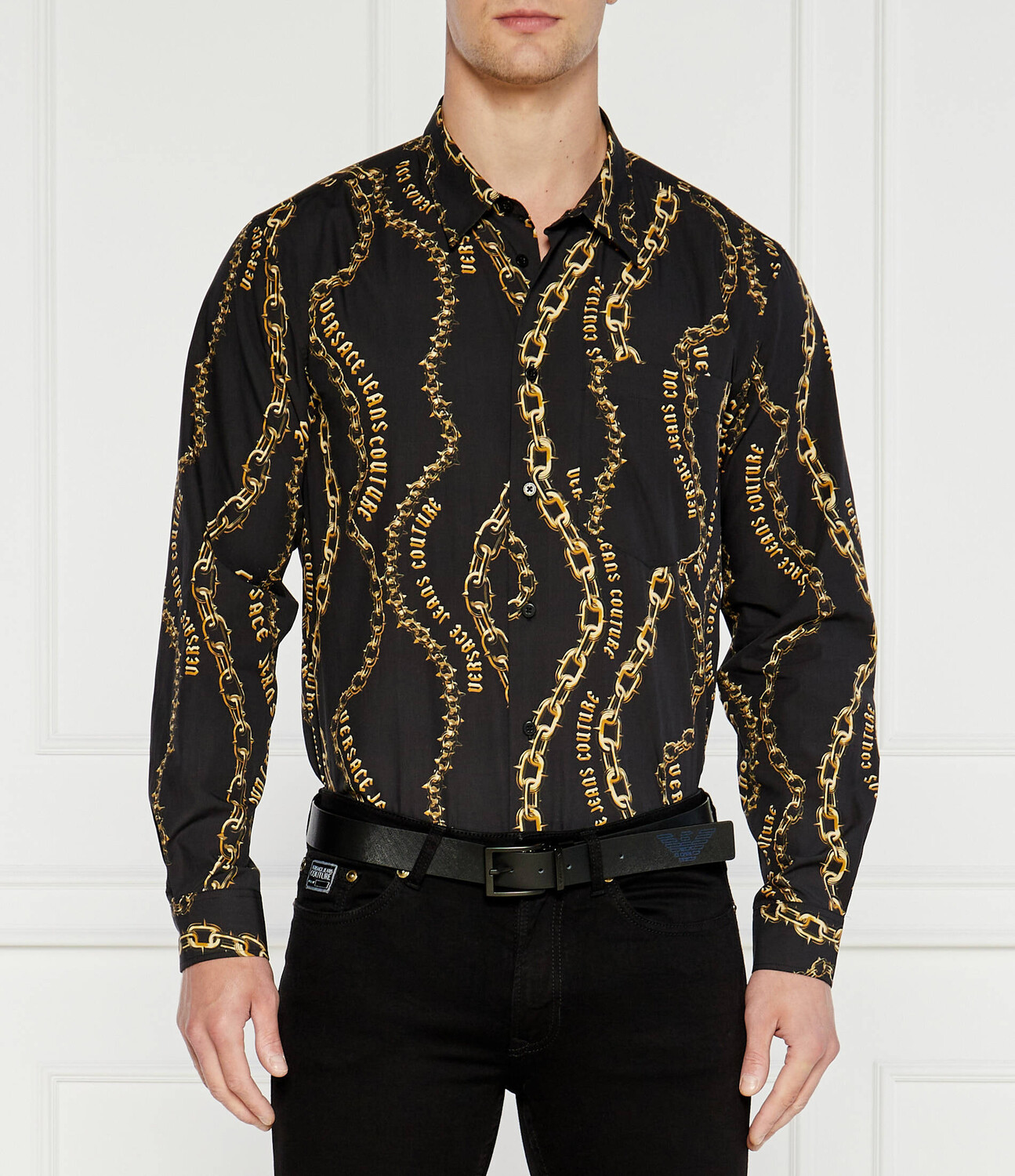 

Рубашка Versace Jeans Couture Regular Fit, черный