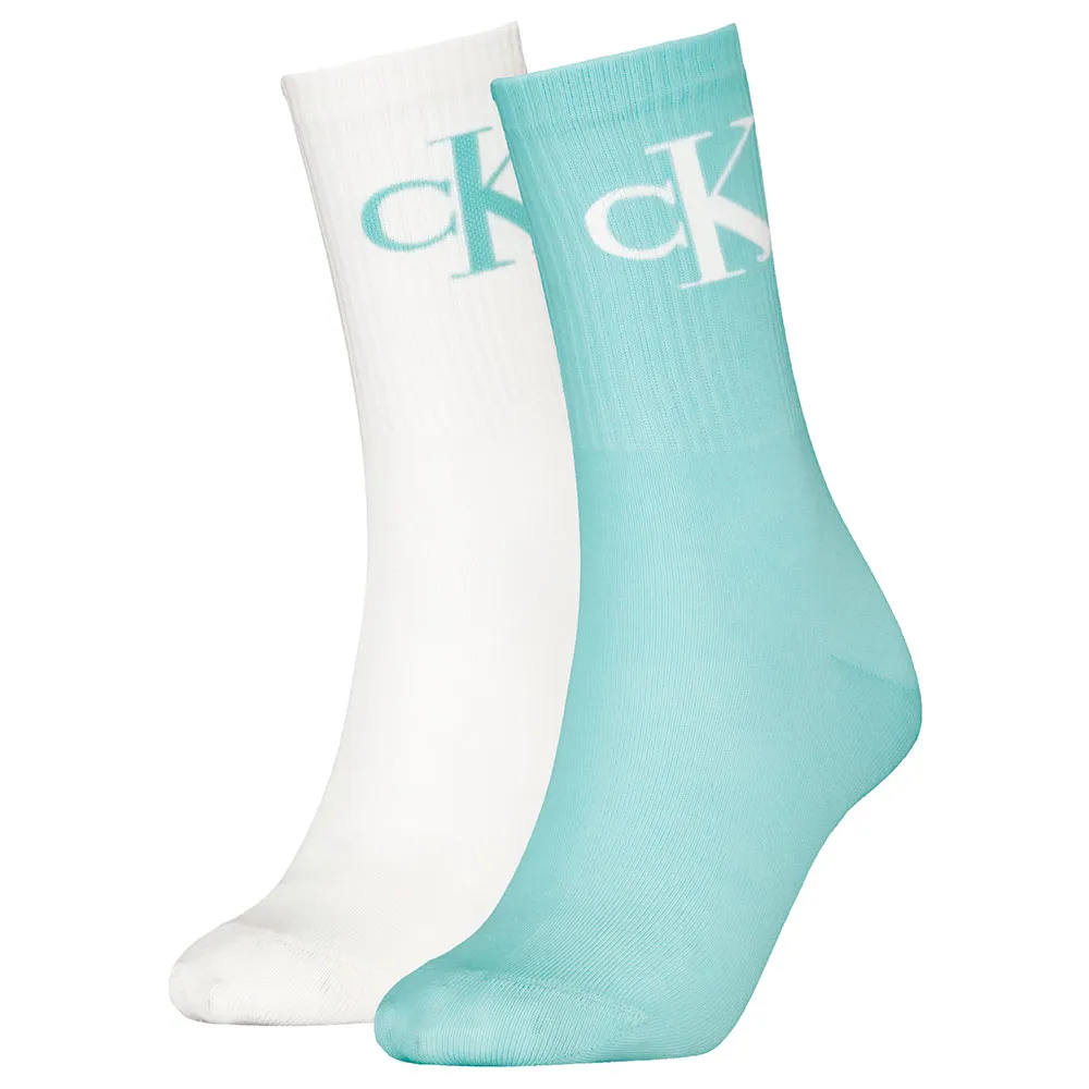 

Носки 2 шт Calvin Klein Jeans Monogram crew, белый