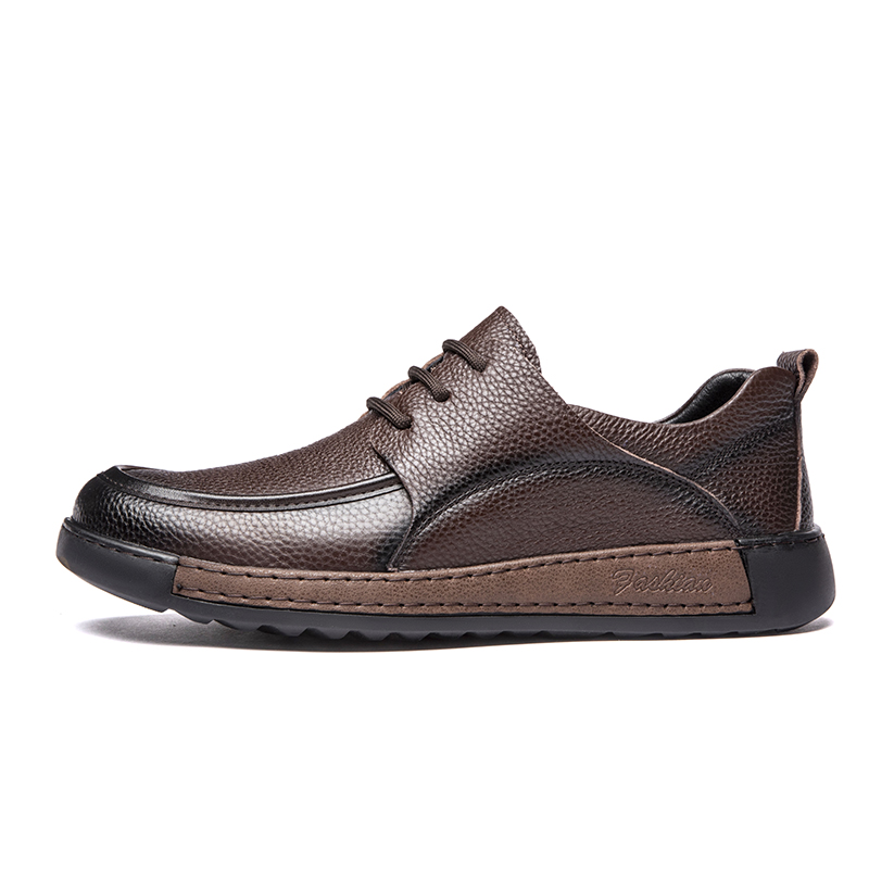 

KACHILANG Повседневные кожаные туфли мужские низкие коричневые, цвет Brown