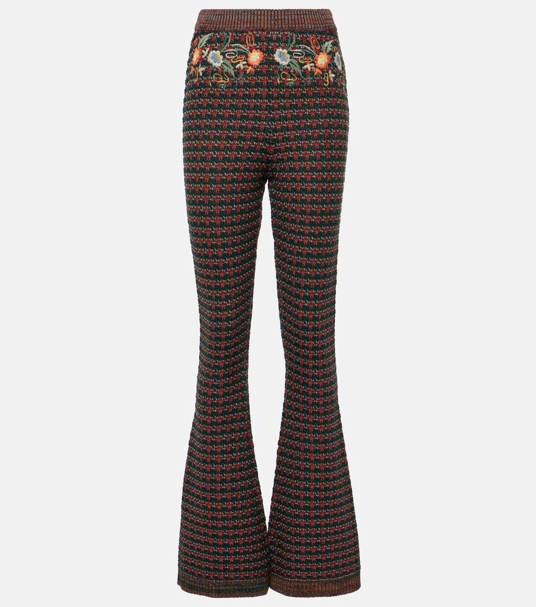 

Расклешенные брюки с высокой посадкой и вышивкой Etro, цвет multicolour on white base