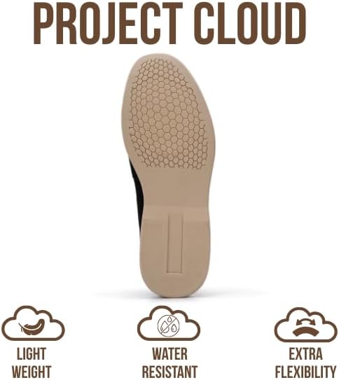 Мужские туфли Project Cloud из 100 натуральной кожи с подошвой из пены с эффектом памяти, венецианские лоферы для мужчин - обувь с нескользящей подошвой, мокасины, повседневные мужские туфли (Mark), черный — фото 4