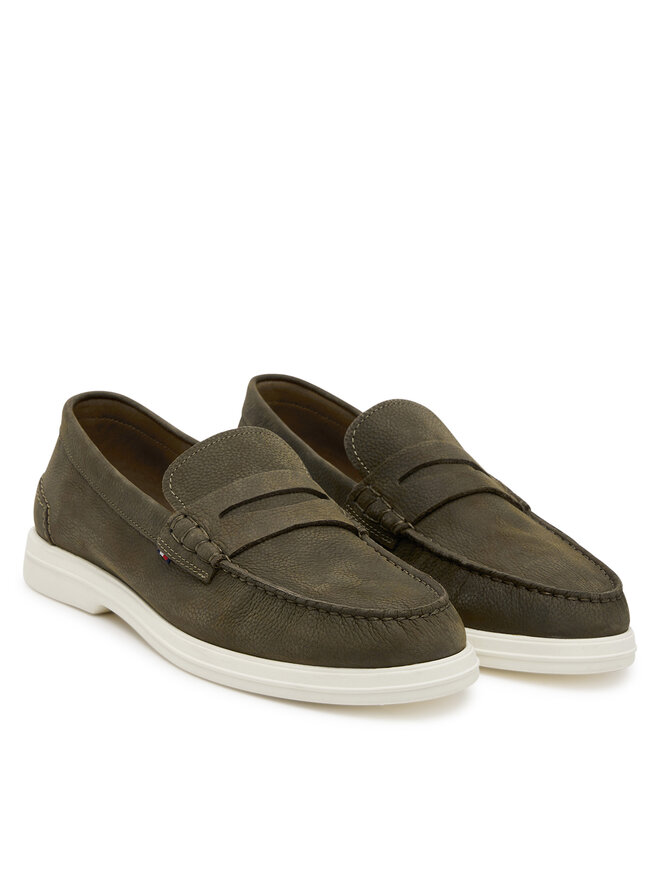 Мокасины Nubuck P Loafer Fm0Fm05350 Tommy Hilfiger, хаки — фото 2