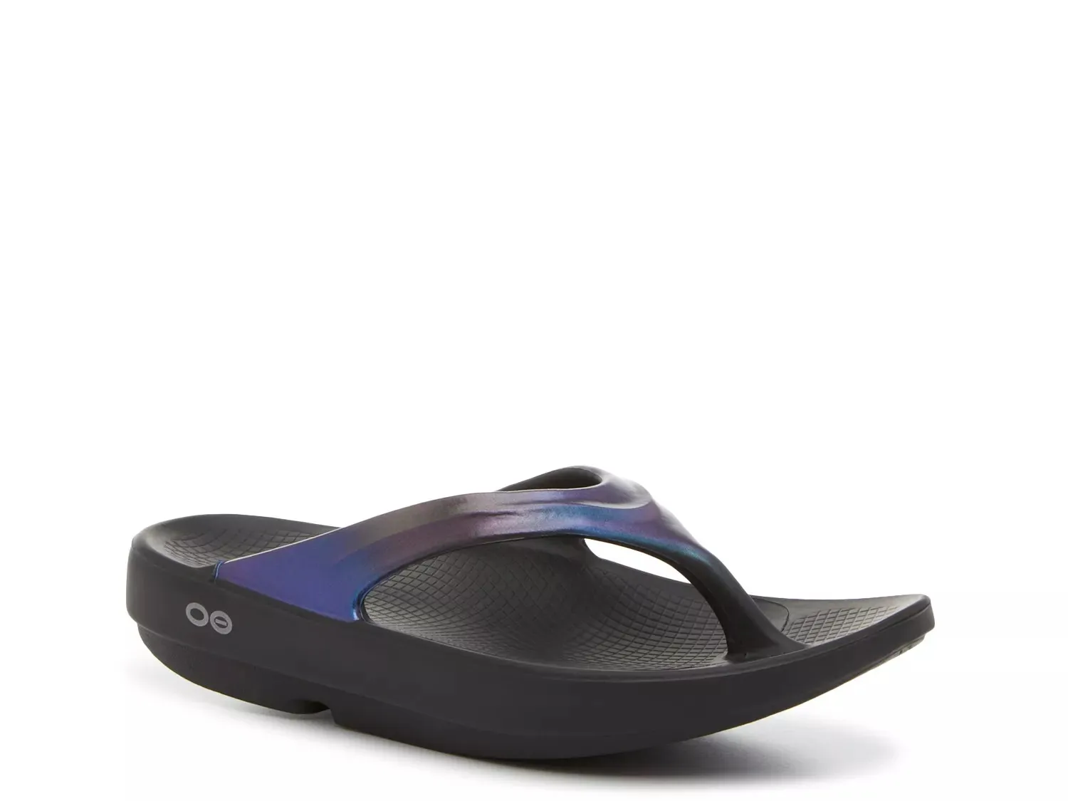 OOFOS OOlala Luxe Flip Flop - женские, темно-фиолетовые переливающиеся