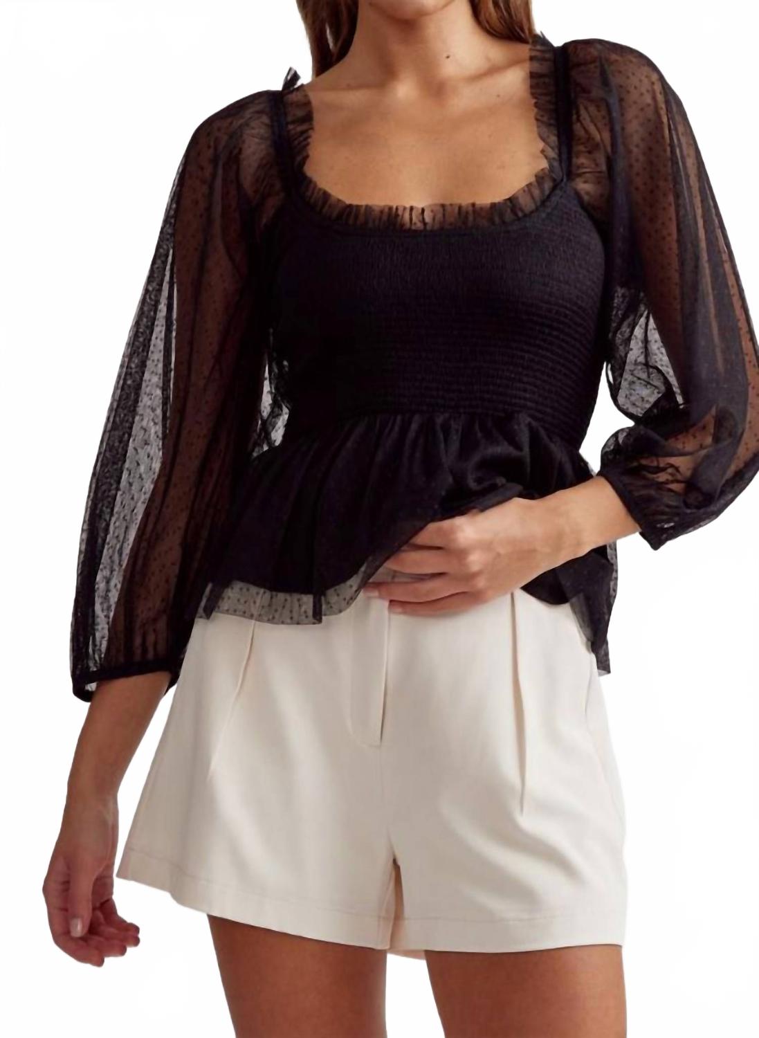 

Топ Kait в горошек черный Entro