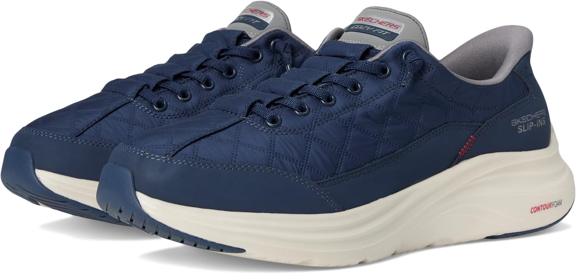 

Кроссовки SKECHERS Men's Contour Foam Cozy Fit Hands Free Slip-In, Navy/Grey