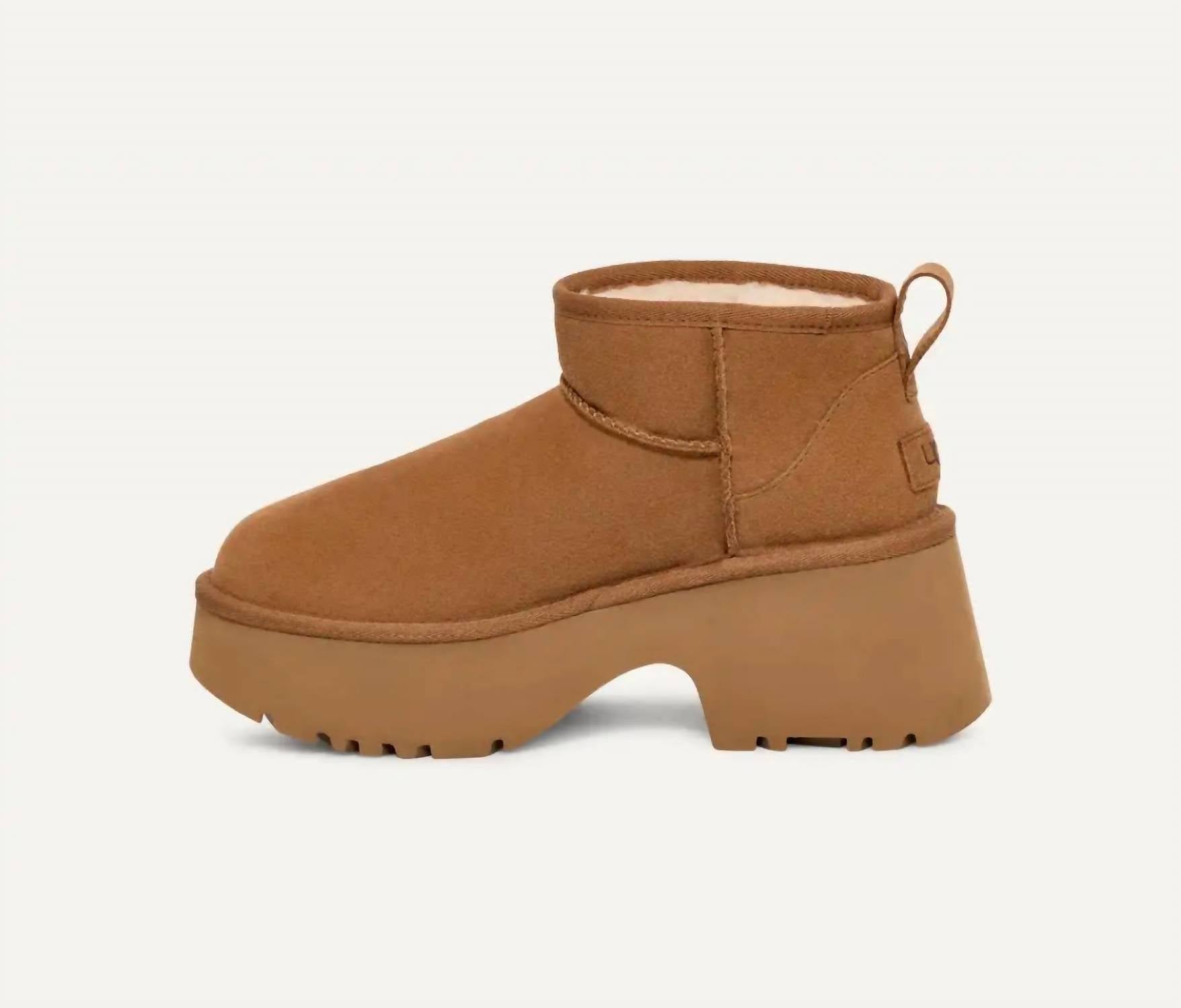 Женские классические ультрамини-ботинки New Heights в цвете каштан UGG, Chestnut — фото 3