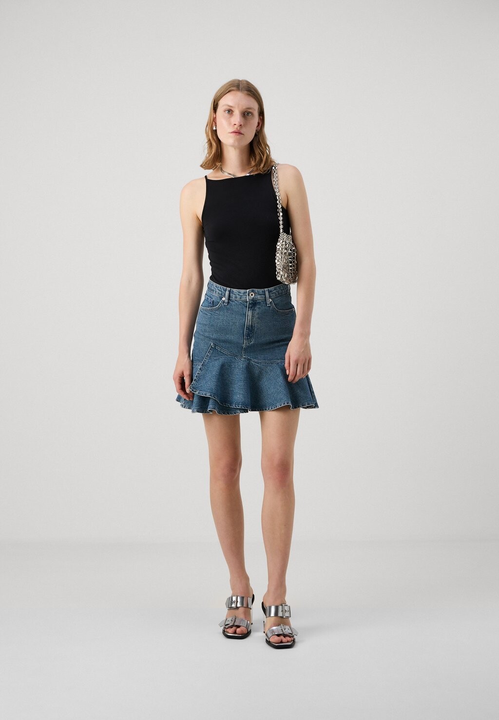 

Джинсовая юбка RUFFLE SKIRT Karl Lagerfeld, синий