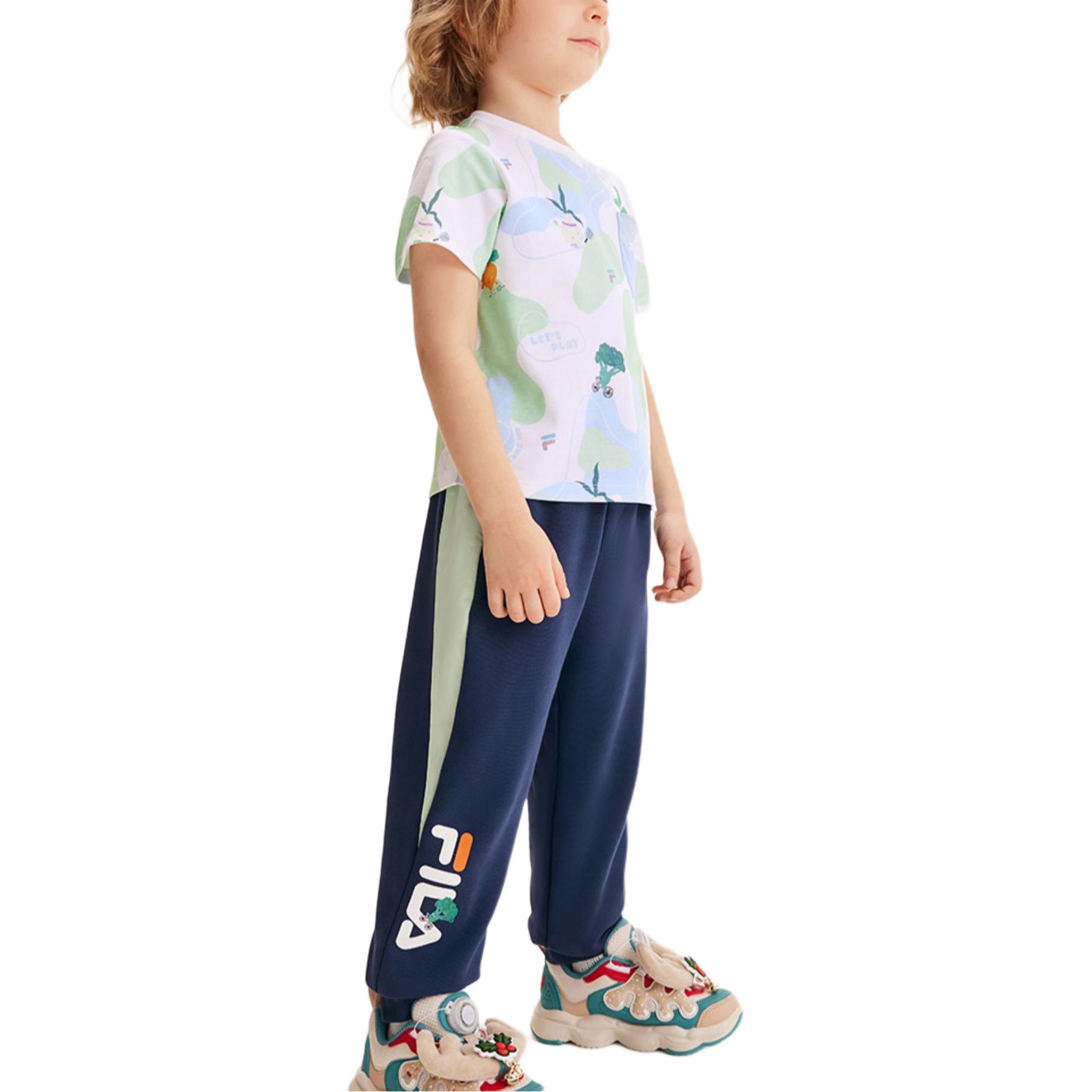 Детские вязаные спортивные штаны для детей 3-7 лет FILA KIDS, темно-синий — фото 3